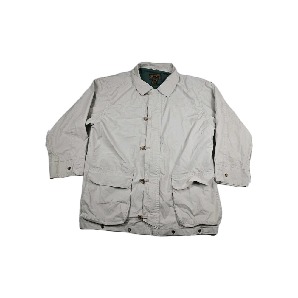 Eddie Bauer Vintage Men's Size XL Toggle Button‎ Zipper Beige Coat